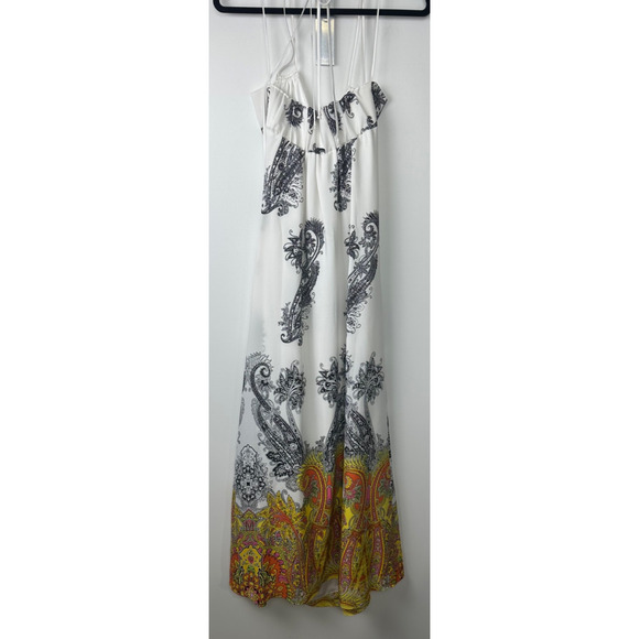 Cachè XS Wrap Double spaghetti Strap Halter Pleated Full Length Maxi Dress A39 - Picture 4 of 8